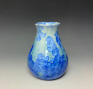 Teal Blue Crystalline Glazed Vase