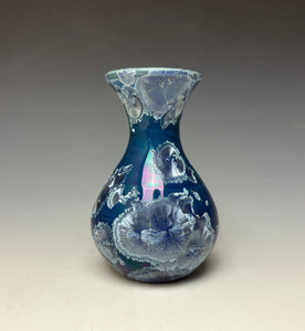 Crystalline Glazed Mini Vase in Atlantic Storm Blue