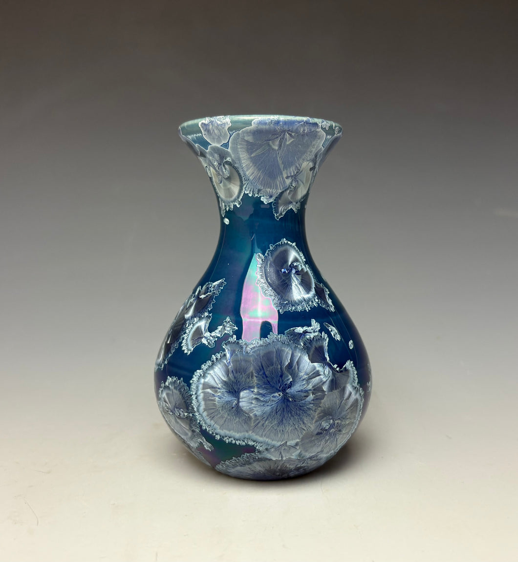 Crystalline Glazed Mini Vase in Atlantic Storm Blue