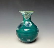Load image into Gallery viewer, Aqua Crystalline Glazed Mini Vase
