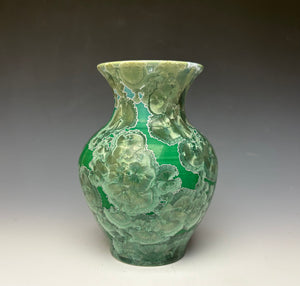Emerald Green Crystalline Glazed Vase #2