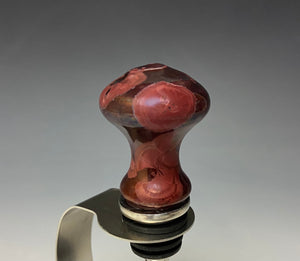 Crystalline Glazed Bottle Stopper- Ruby #2