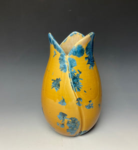 Tulip Vase- Blue and Orange #8