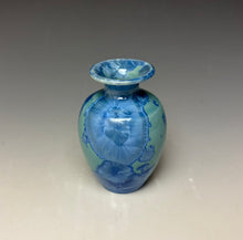 Load image into Gallery viewer, Light Teal Blue Crystalline Glazed Mini Vase 3
