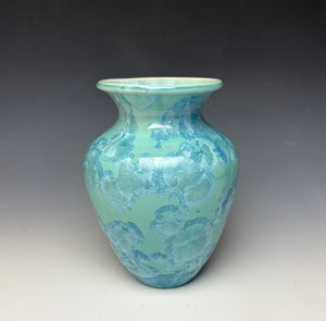 Light Teal Crystalline Glazed Vase
