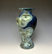 Load image into Gallery viewer, Deep Marine Blue Galaxy Crystalline Glazed Vase
