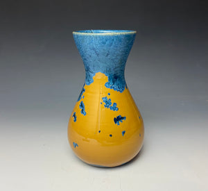 Blue and Orange Crystalline Glazed Vase