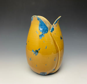 Tulip Vase- Blue and Orange #1