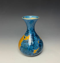 Load image into Gallery viewer, Blue and Orange Crystalline Mini Vase
