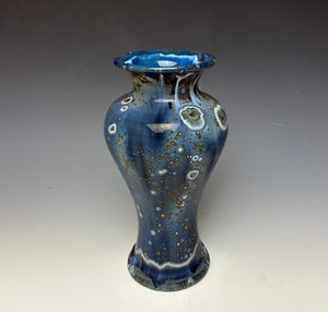 Cobalt Galaxy Crystalline Glazed Vase