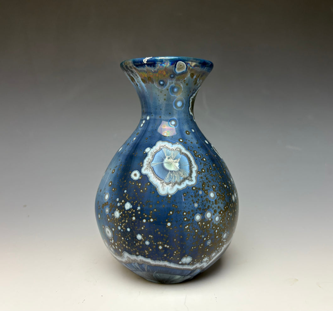 Cobalt Galaxy Crystalline Glazed Vase 4