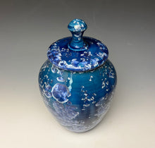 Load image into Gallery viewer, Blue and Silver Crystalline Glazed Jar
