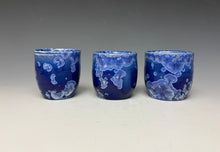 Load image into Gallery viewer, Winter Sky Blue Crystalline Sake Cup

