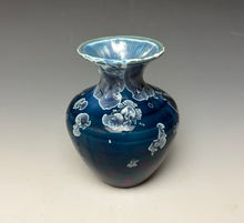 Load image into Gallery viewer, Crystalline Glazed Mini Vase in Atlantic Storm Blue
