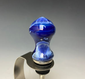 Crystalline Glazed Bottle Stopper- Winter Sky Blue #2