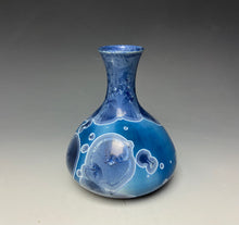 Load image into Gallery viewer, Crystalline Glazed Mini Vase in Atlantic Storm Blue
