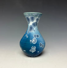 Load image into Gallery viewer, Crystalline Glazed Mini Vase in Atlantic Storm Blue
