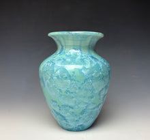 Load image into Gallery viewer, Light Teal Crystalline Glazed Vase
