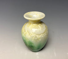 Load image into Gallery viewer, Crystalline Mini Vase in Ivory and Green 2
