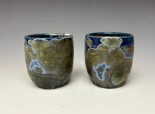 Load image into Gallery viewer, Cobalt Galaxy Crystalline Glazed Sake Cup

