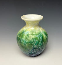 Load image into Gallery viewer, Crystalline Mini Vase in Ivory, Green and Blue 2
