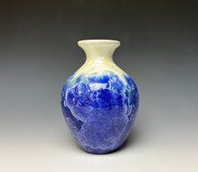 Load image into Gallery viewer, Crystalline Vase in Ivory and Blue 2
