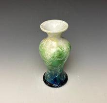 Load image into Gallery viewer, Crystalline Mini Vase in Ivory, Green and Blue
