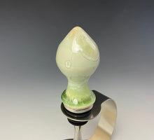 Load image into Gallery viewer, Crystalline Glazed Bottle Stopper- Moss Green

