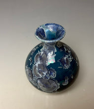 Load image into Gallery viewer, Crystalline Glazed Mini Vase in Atlantic Storm Blue 2
