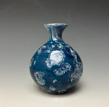 Load image into Gallery viewer, Crystalline Glazed Mini Vase in Atlantic Storm Blue 2
