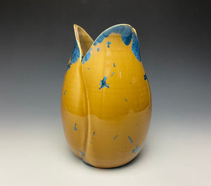 Tulip Vase- Blue and Orange #1