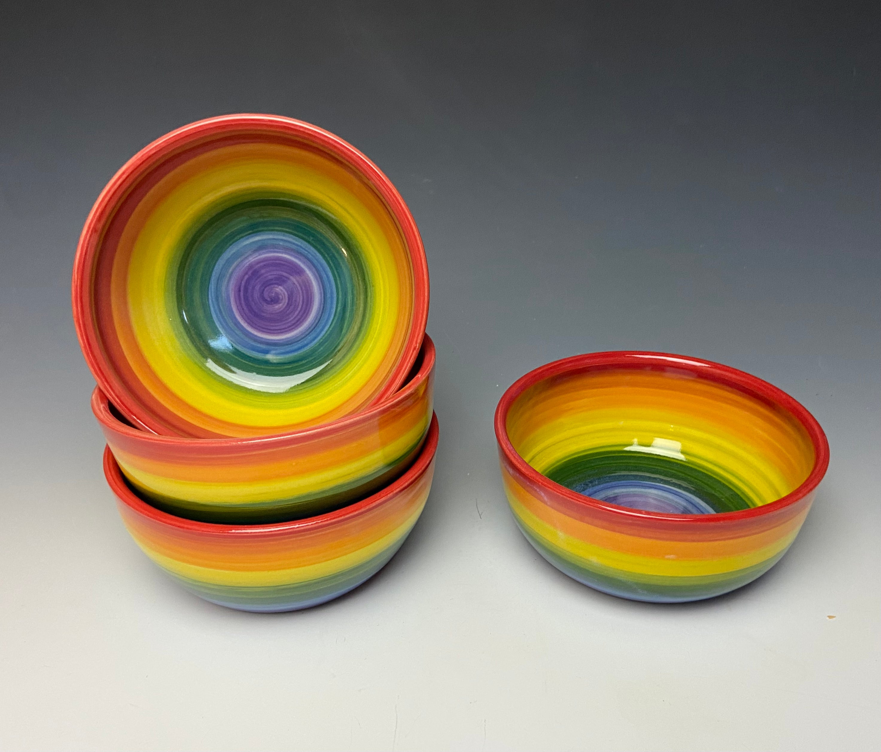 Rainbowl- Red Rim – Lindsey Epstein Pottery