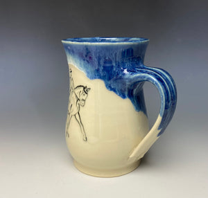 Dressage Horse & Rider Mug - Deep Blue