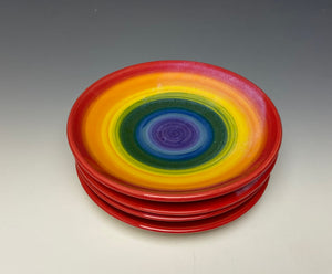 Rainbow Sandwich Plate- Red Rim