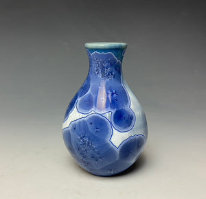 Winter Sky Blue Crystalline Glazed Mini Vase