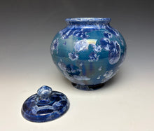 Load image into Gallery viewer, Blue and Silver Crystalline Glazed Jar
