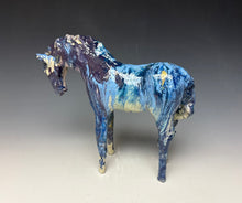 Load image into Gallery viewer, Blue and Gold Marble Horse 883
