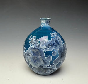 Crystalline Glazed Mini Vase in Atlantic Storm Blue 3