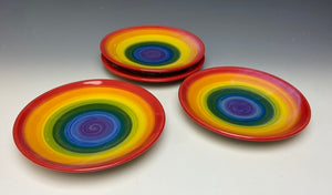 Rainbow Sandwich Plate- Red Rim