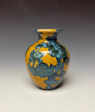 Load image into Gallery viewer, Blue and Orange Crystalline Mini Vase 3
