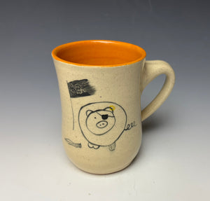 Pirate Pig Mug- Orange