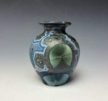 Load image into Gallery viewer, Cobalt Galaxy Crystalline Glazed Mini Vase
