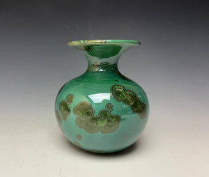 Emerald Green Crystalline Glazed Mini Vase 4