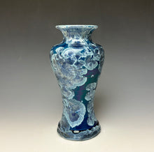 Load image into Gallery viewer, Crystalline Glazed Vase in Atlantic Storm Blue #2
