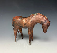 Load image into Gallery viewer, Copper Satin Raku Horse 877
