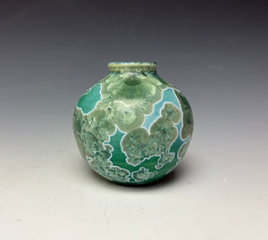 Emerald Green Crystalline Glazed Mini Vase 6