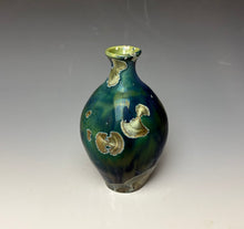 Load image into Gallery viewer, Deep Aquamarine Galaxy Crystalline Glazed Mini Vase 4
