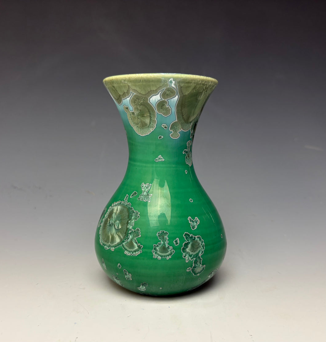 Emerald Green Crystalline Glazed Mini Vase 3