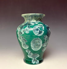 Load image into Gallery viewer, Aqua Crystalline Glazed Vase
