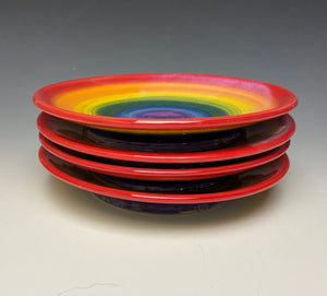 Rainbow Sandwich Plate- Red Rim